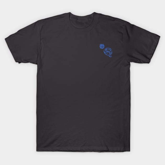 Reckless Attack Podcast Dice Logo Cobalt T-Shirt by Reckless Attack